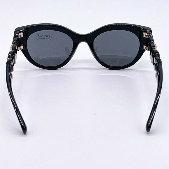 New Versace Black Acetate 52mm Sunglasses With Box